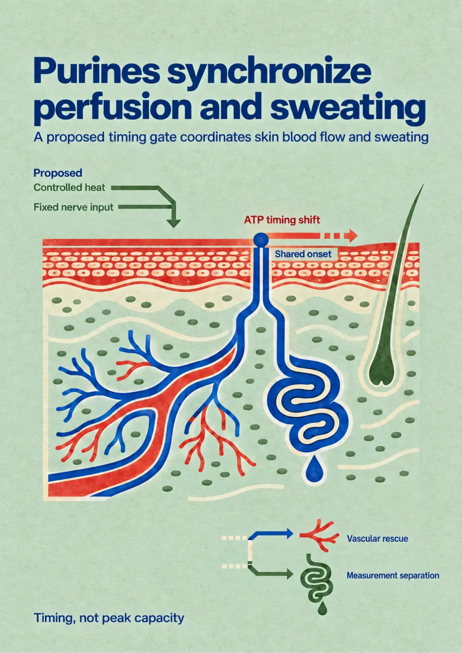 Poster: Purines synchronize perfusion and sweating