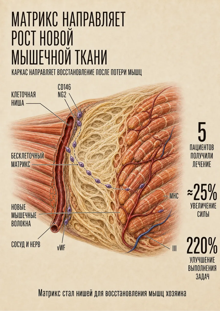 Постер: Матрикс направляет рост новой мышечной ткани
