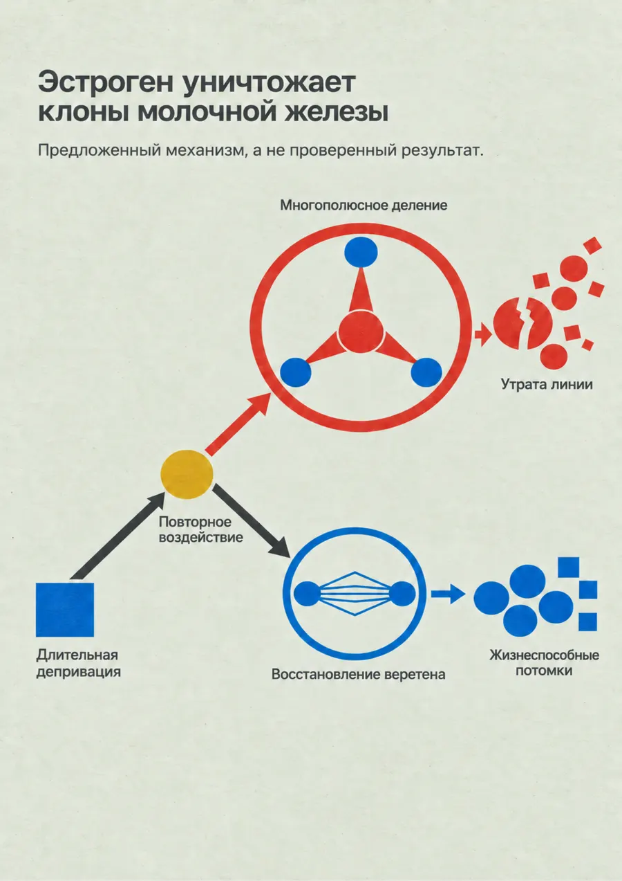Постер: Эстроген уничтожает клоны молочной железы