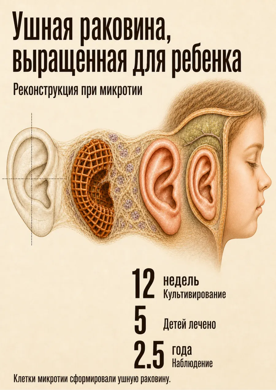 Постер: Ушная раковина, выращенная для ребёнка
