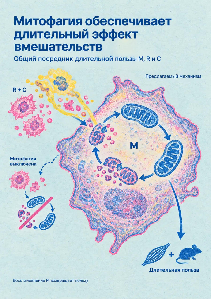 Постер: Митофагия обеспечивает длительный эффект вмешательств