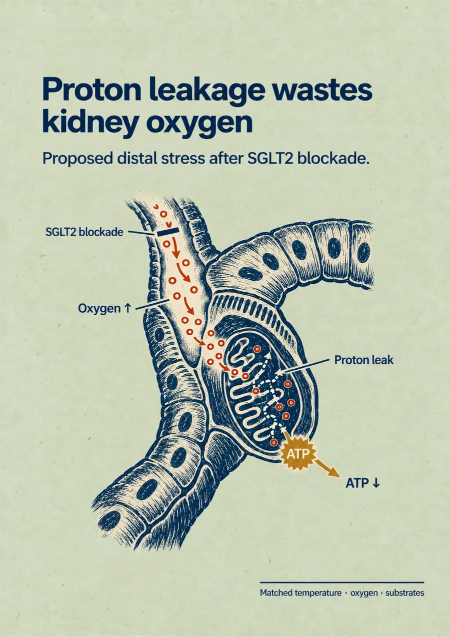 Poster: Proton leakage wastes kidney oxygen