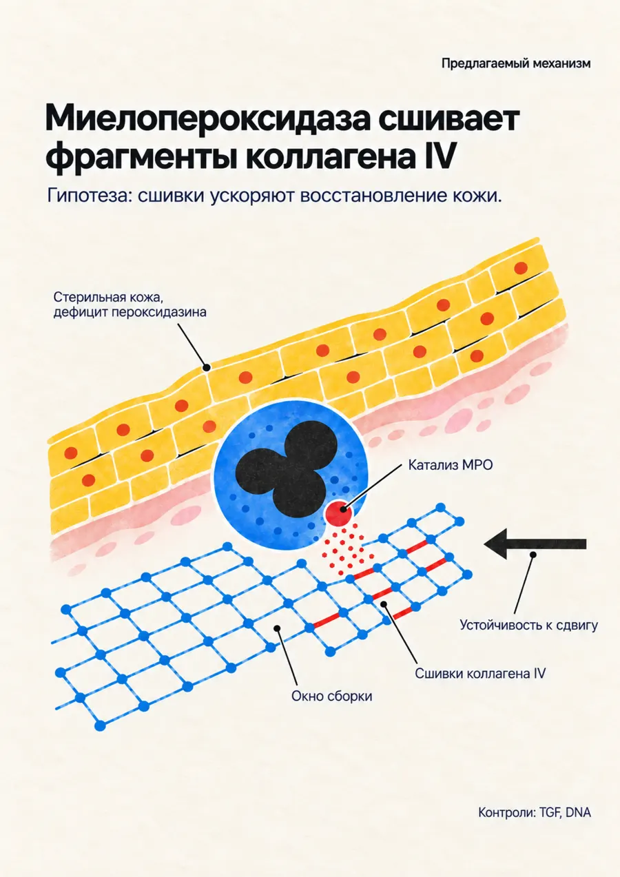 Постер: Миелопероксидаза сшивает фрагменты коллагена IV