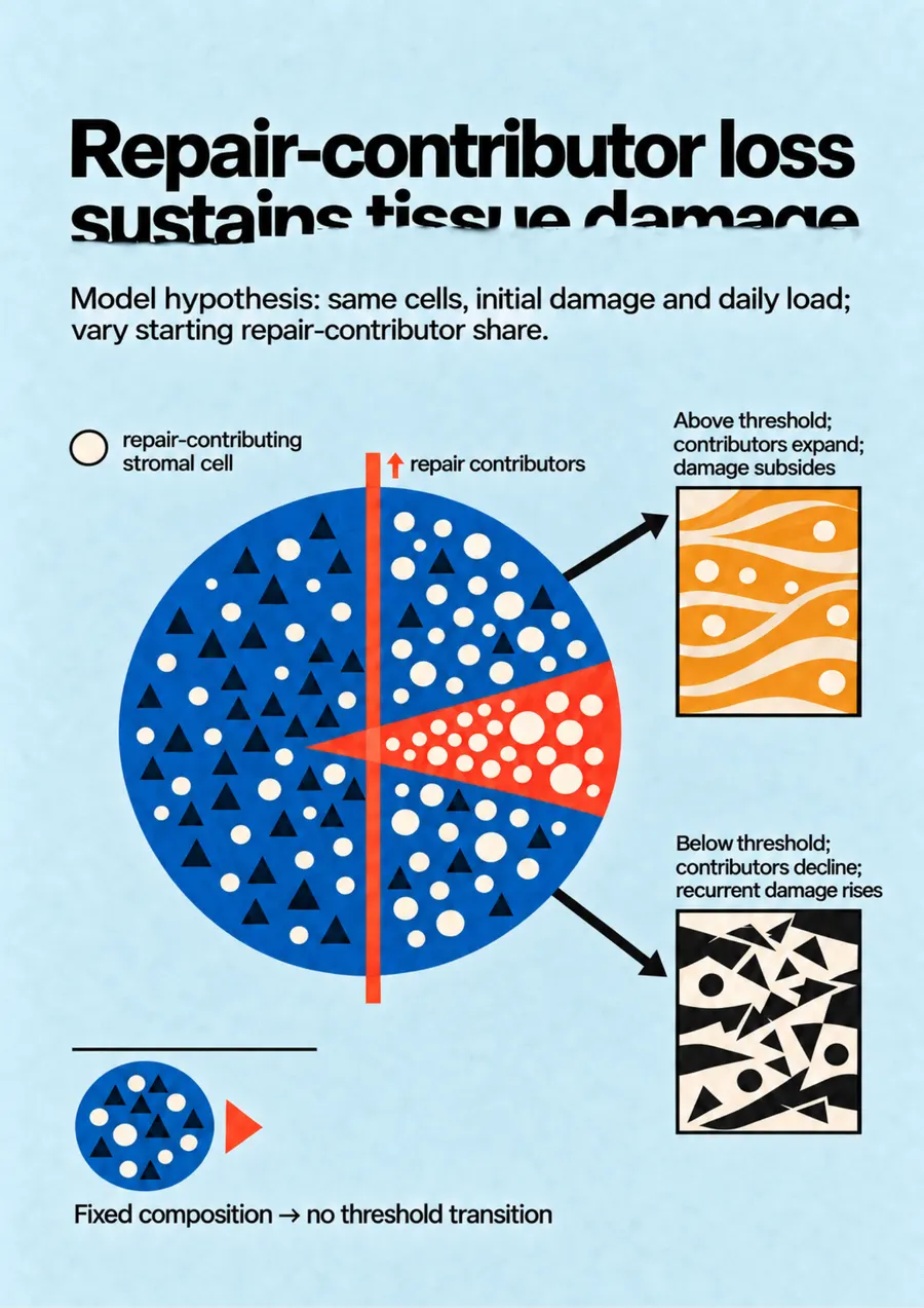 Poster: Repair-contributor loss sustains tissue damage