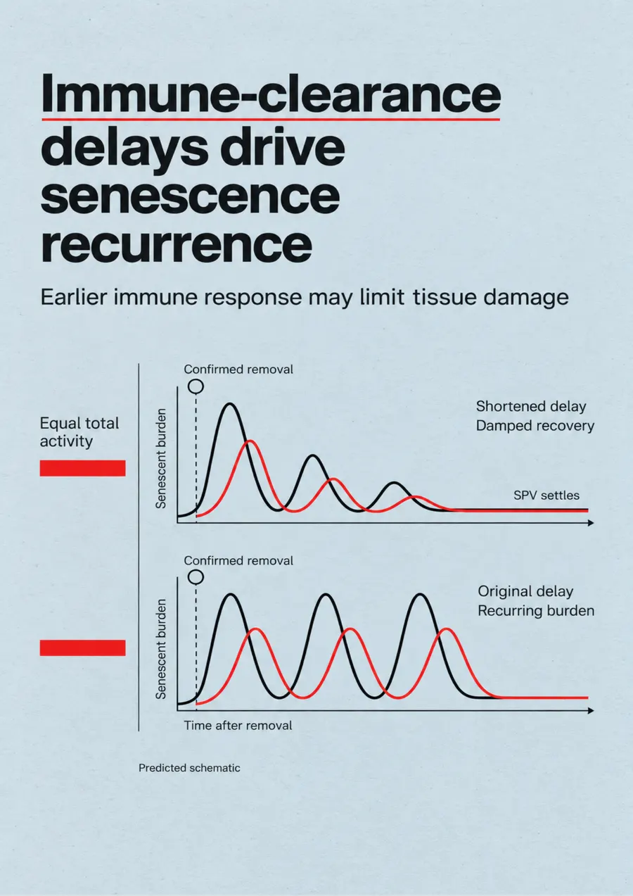 Poster: Immune-clearance delays drive senescence recurrence