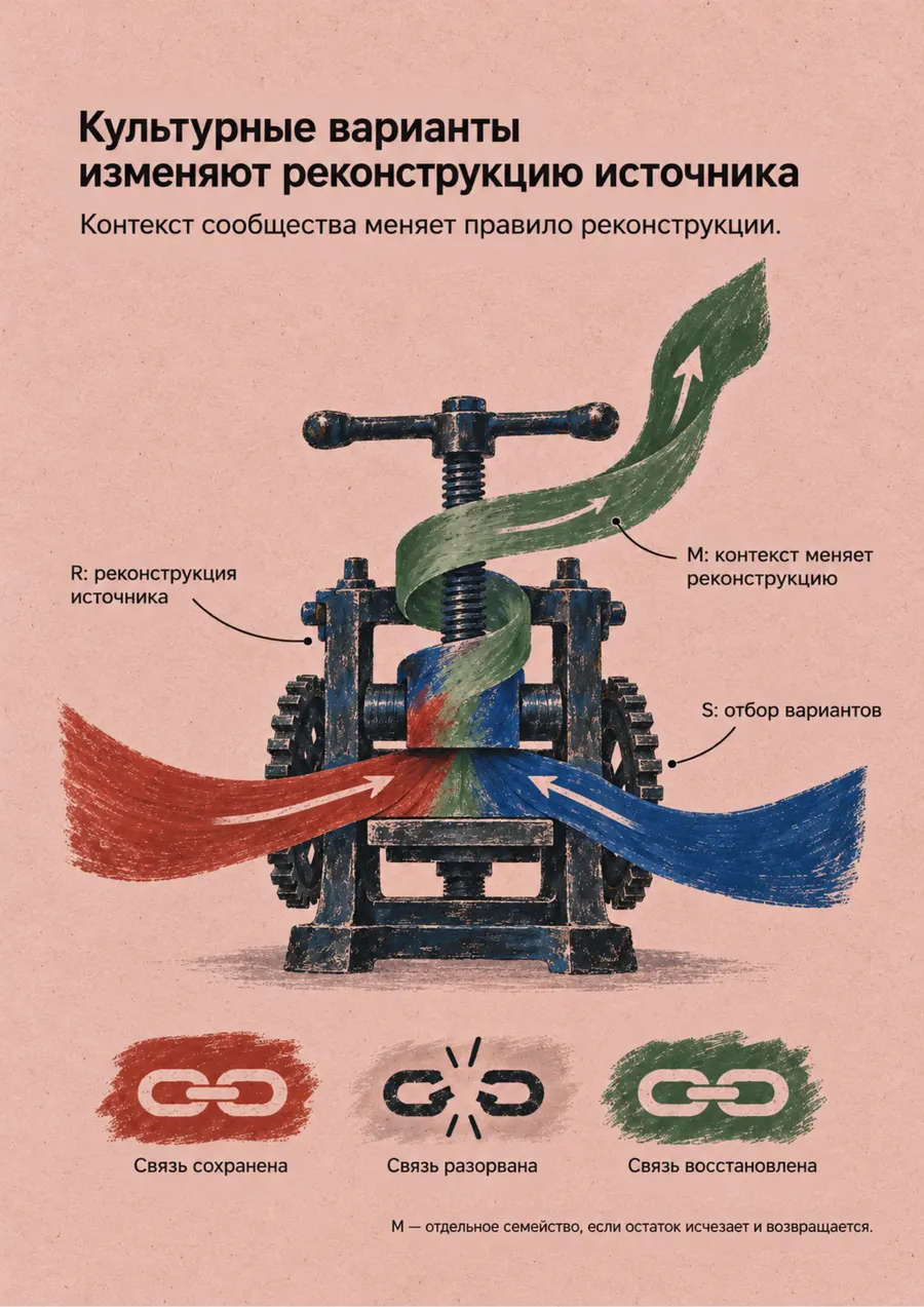 Постер: Культурные варианты изменяют реконструкцию источника