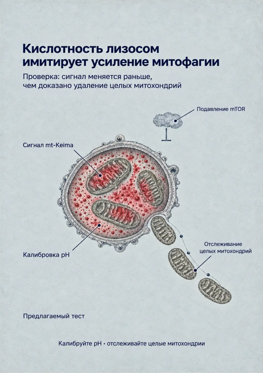 Постер: Кислотность лизосом имитирует усиление митофагии