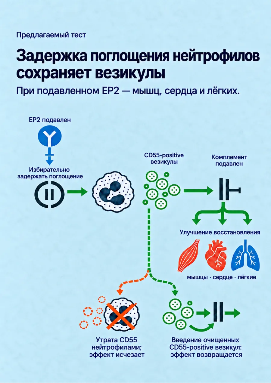 Постер: Задержка поглощения нейтрофилов сохраняет везикулы