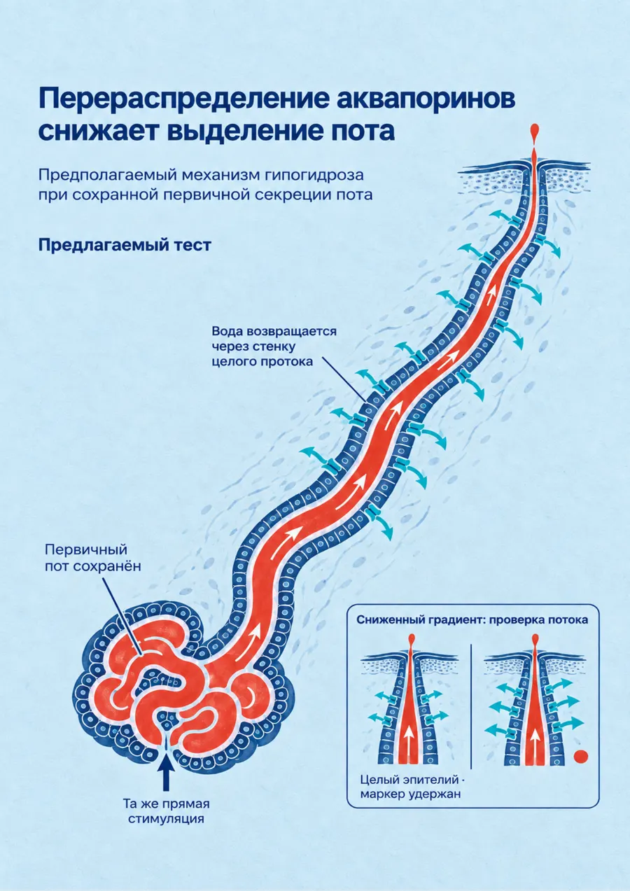 Постер: Перераспределение аквапоринов снижает выделение пота