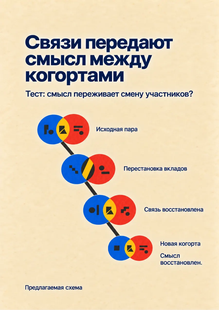 Постер: Связи передают смысл между когортами