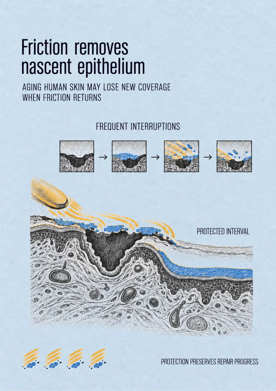 Poster: Friction removes nascent epithelium