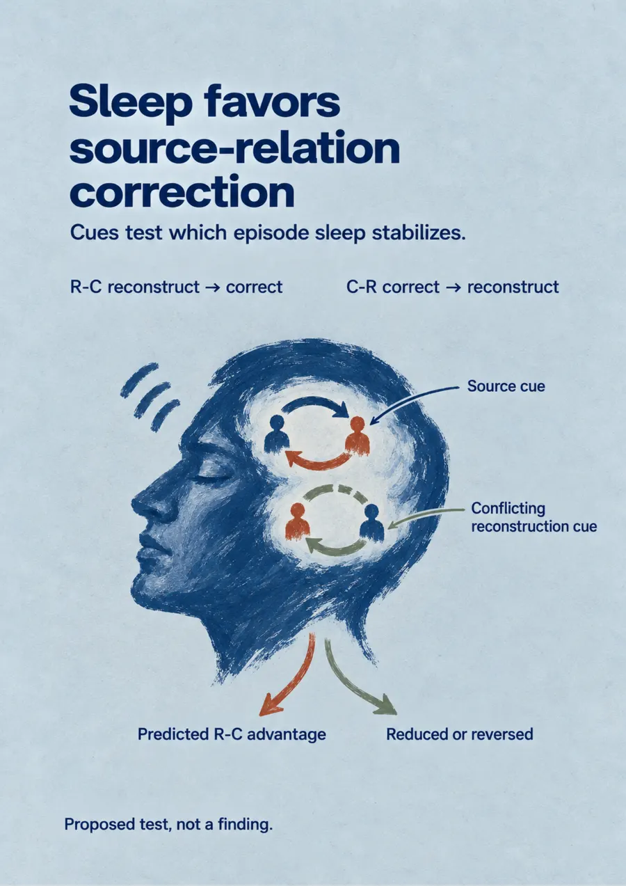 Poster: Sleep favors source-relation correction