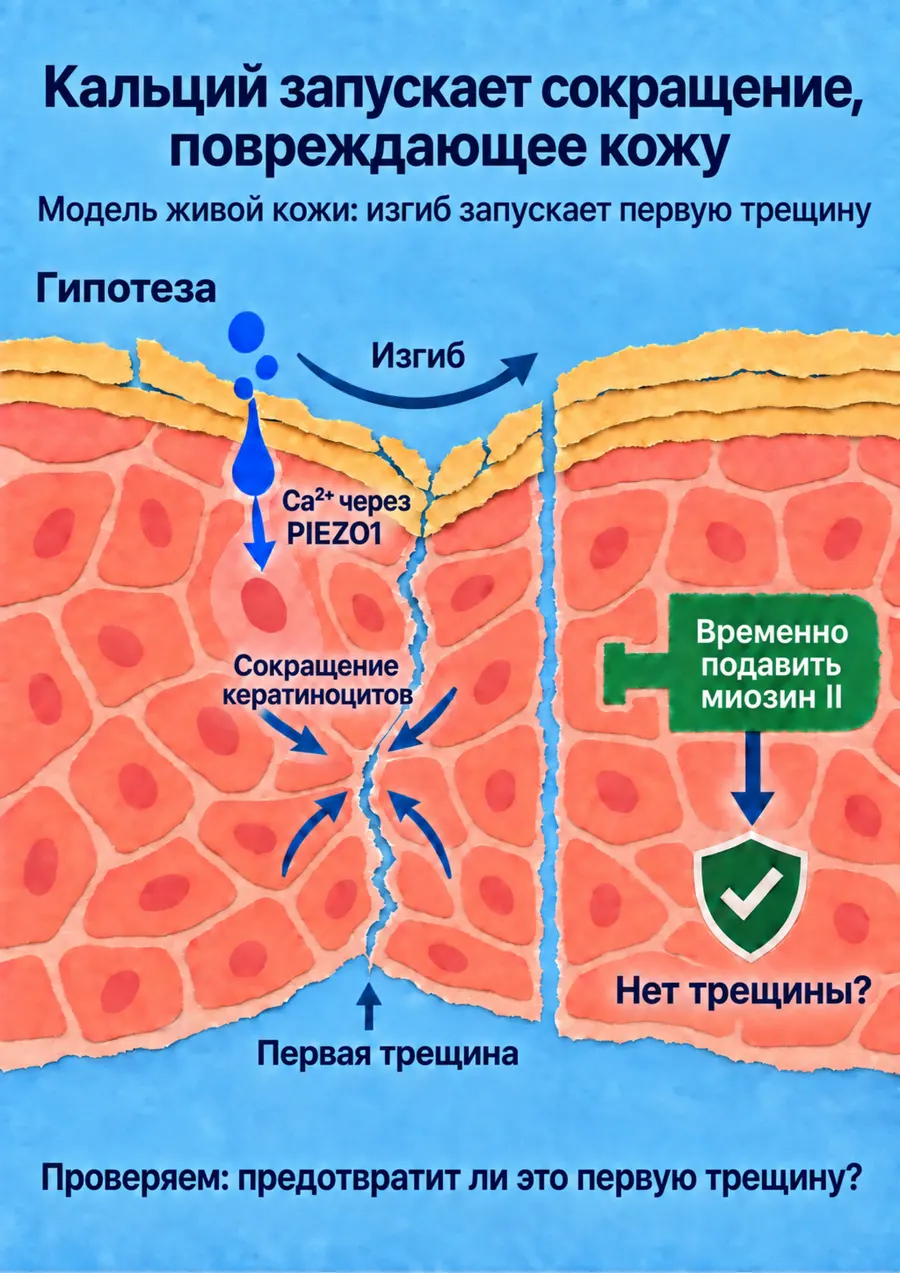 Постер: Кальций запускает сокращение, повреждающее кожу