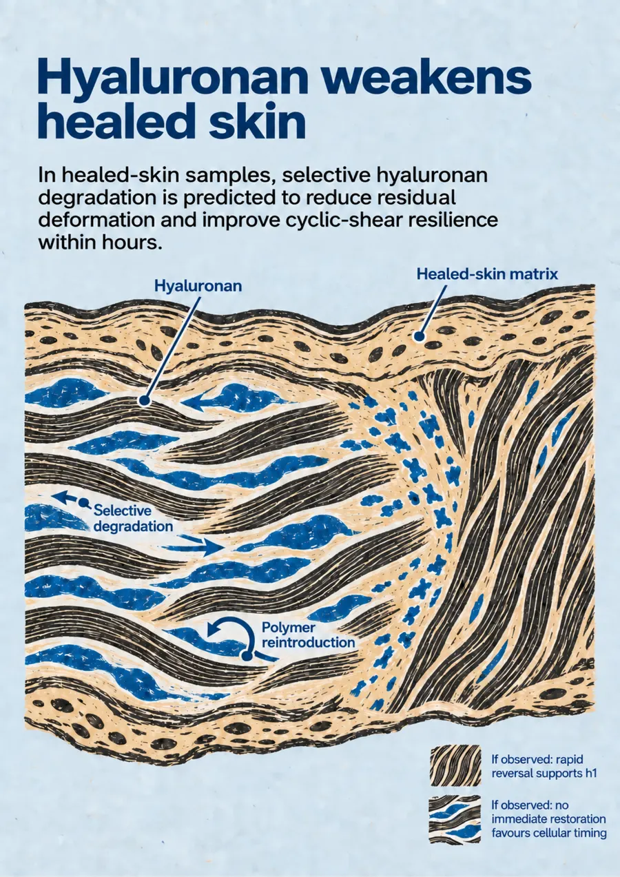 Poster: Hyaluronan weakens healed skin