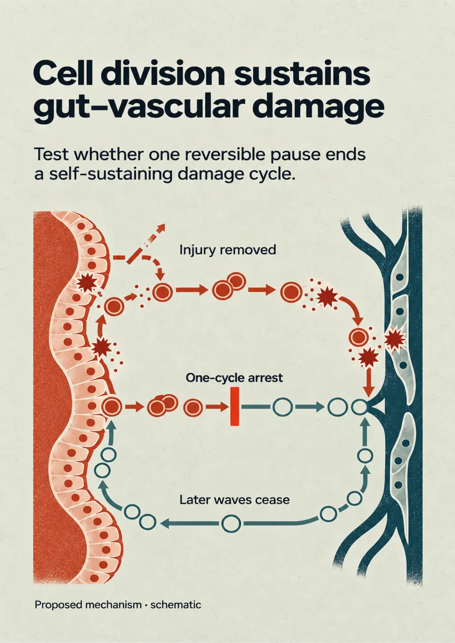 Poster: Cell division sustains gut–vascular damage