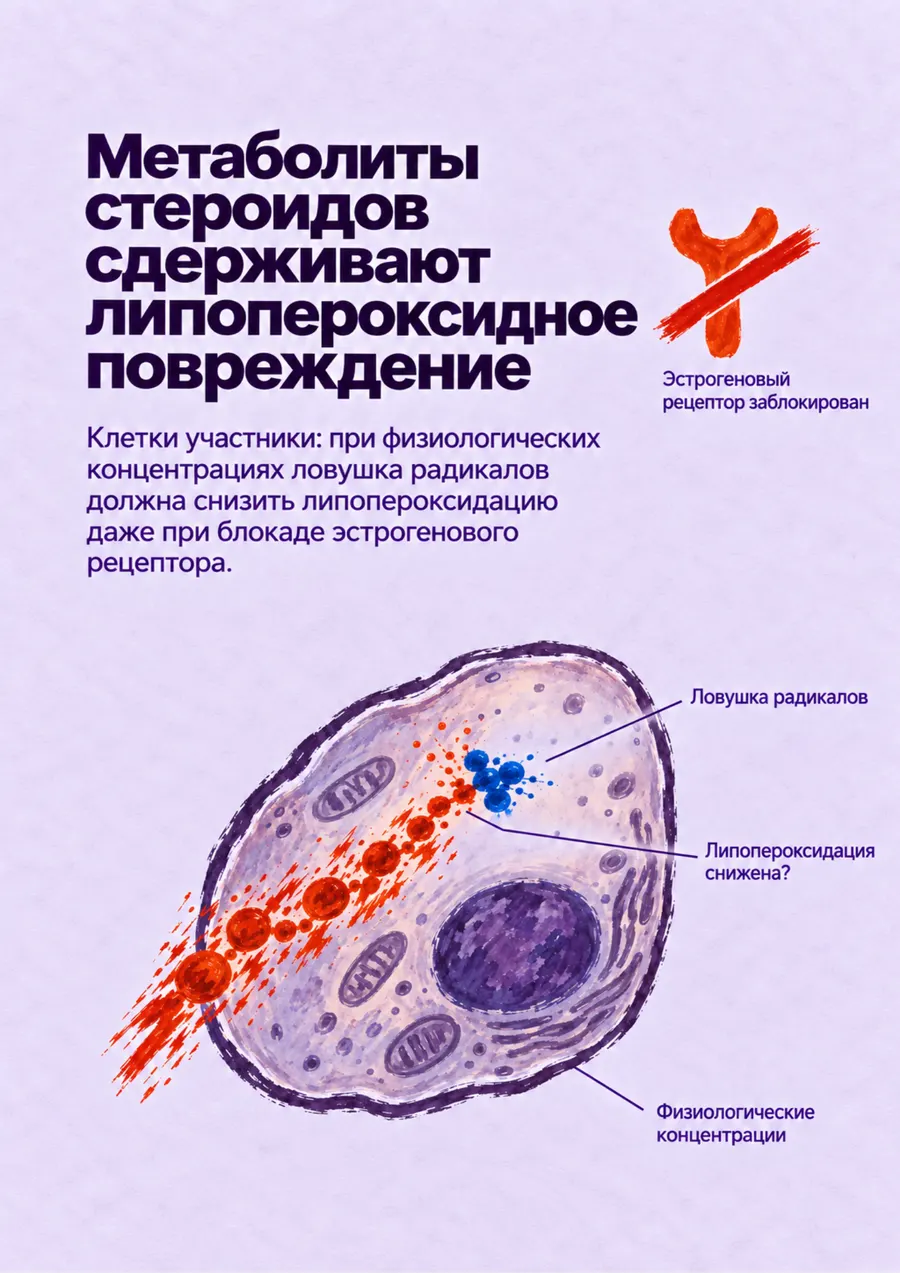 Постер: Метаболиты стероидов сдерживают липопероксидное повреждение