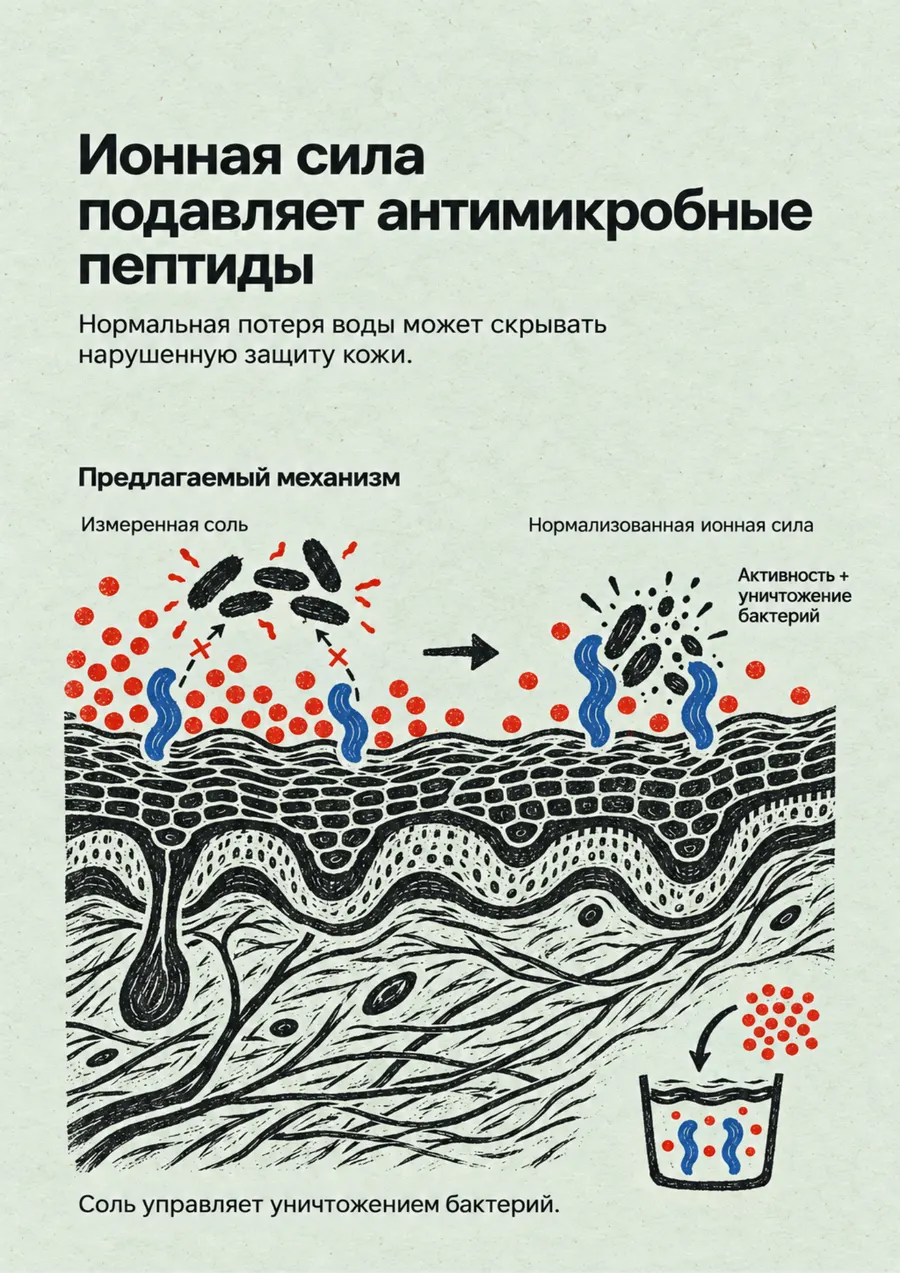 Постер: Ионная сила подавляет антимикробные пептиды