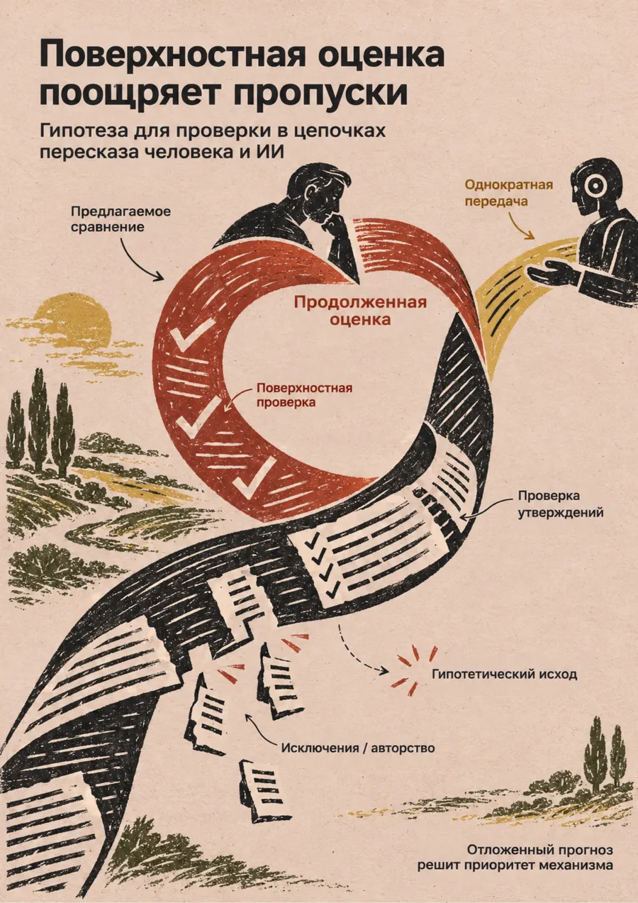 Постер: Поверхностная оценка поощряет пропуски