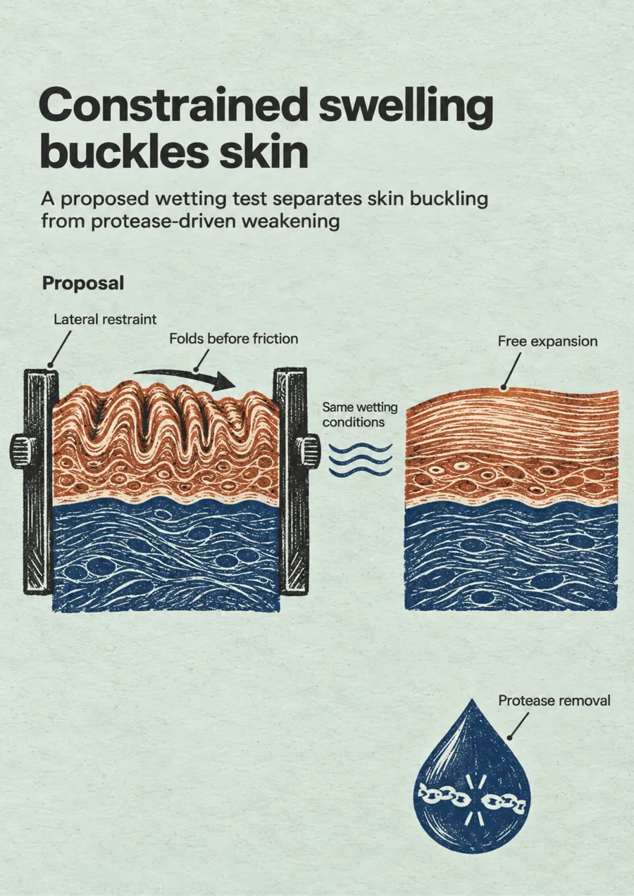 Poster: Constrained swelling buckles skin
