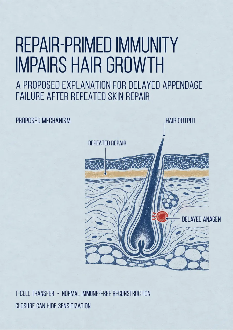 Poster: Repair-primed immunity impairs hair growth