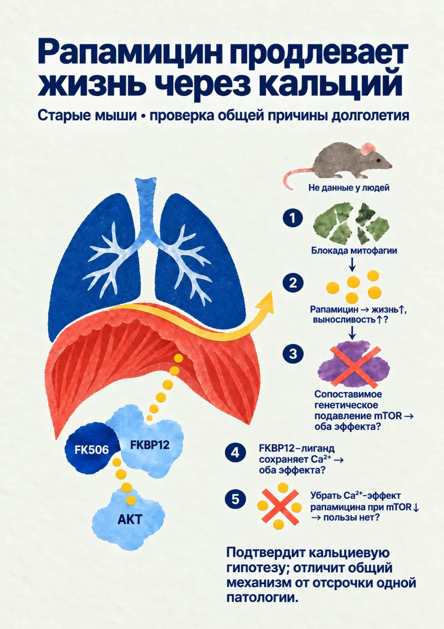 Постер: Рапамицин продлевает жизнь через кальций