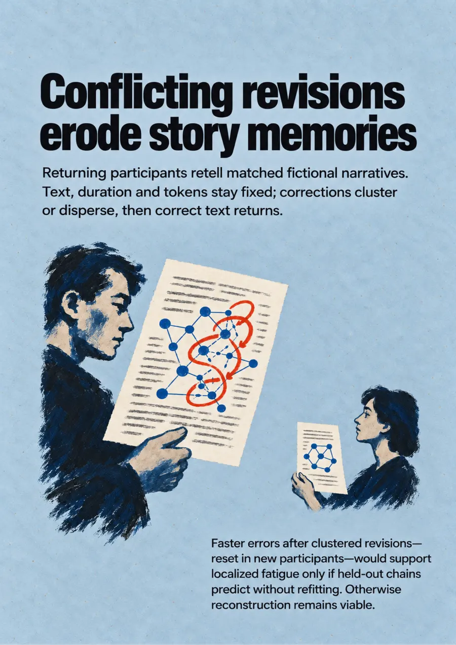 Poster: Conflicting revisions erode story memories
