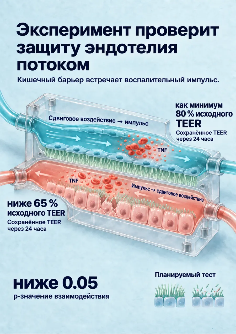 Постер: Эксперимент проверит защиту эндотелия потоком