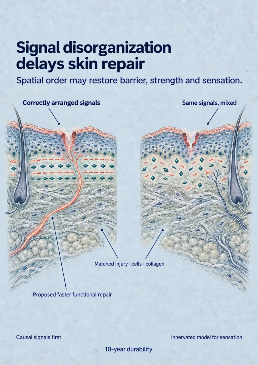 Poster: Signal disorganization delays skin repair
