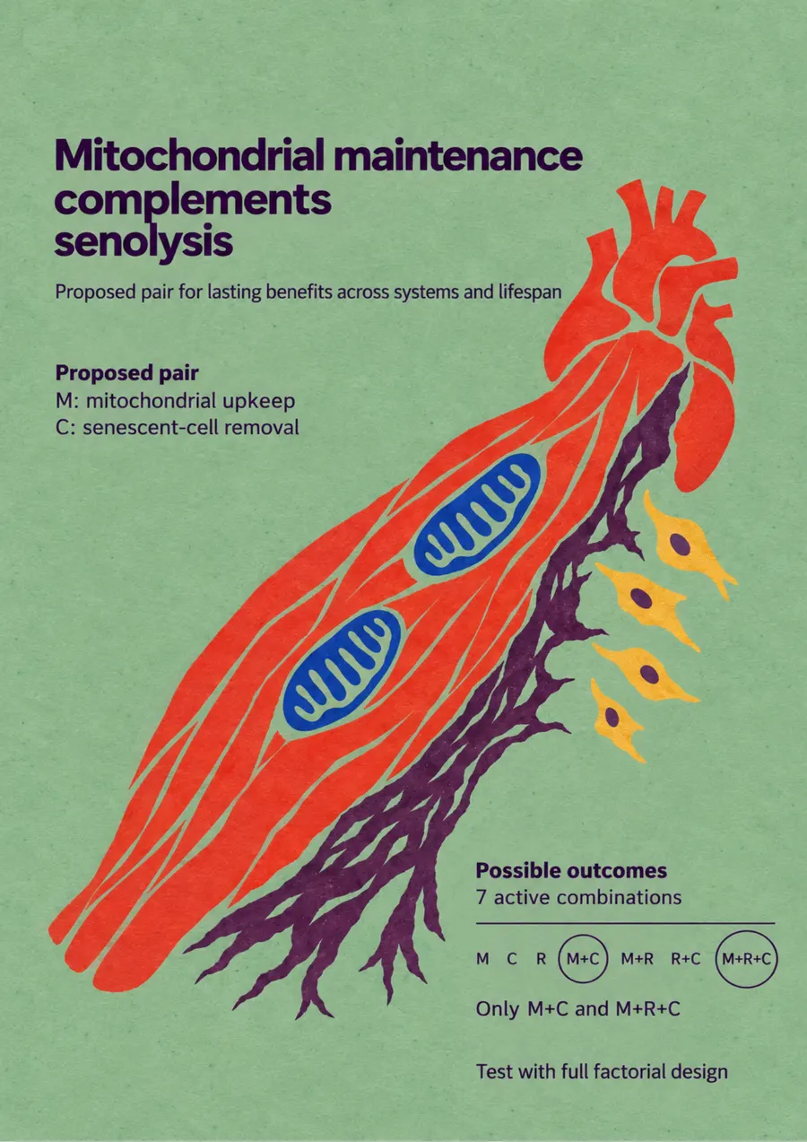 Poster: Mitochondrial maintenance complements senolysis