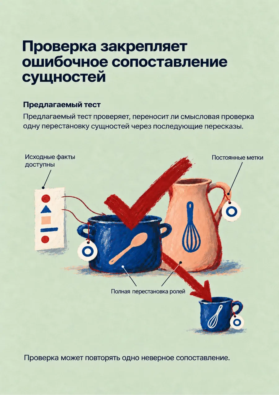 Постер: Проверка закрепляет ошибочное сопоставление сущностей