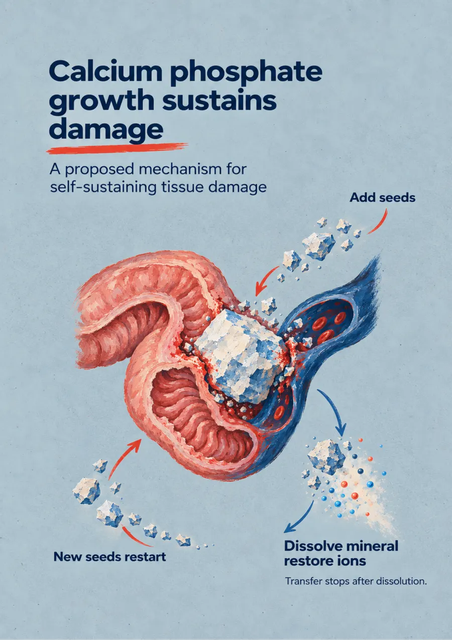 Poster: Calcium phosphate growth sustains damage