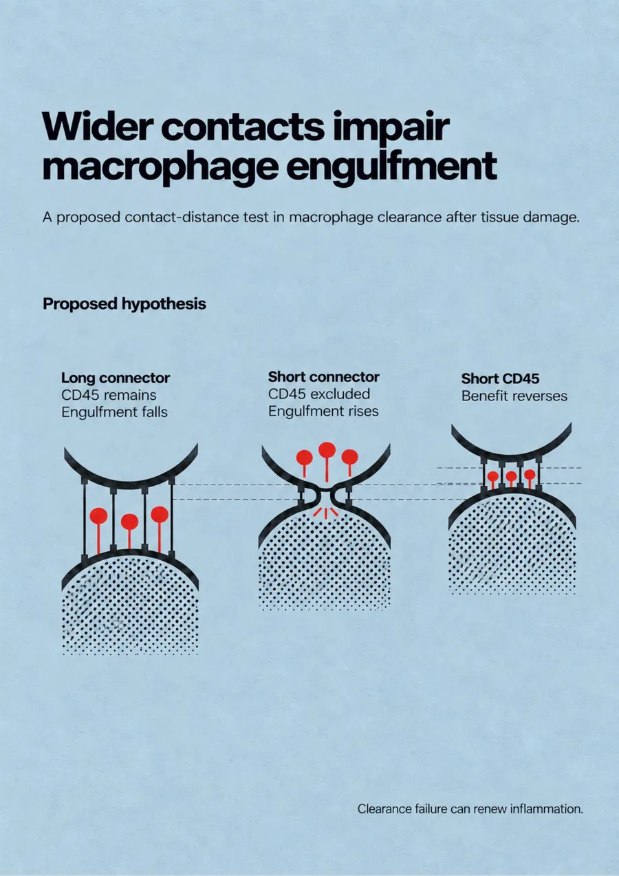 Poster: Wider contacts impair macrophage engulfment