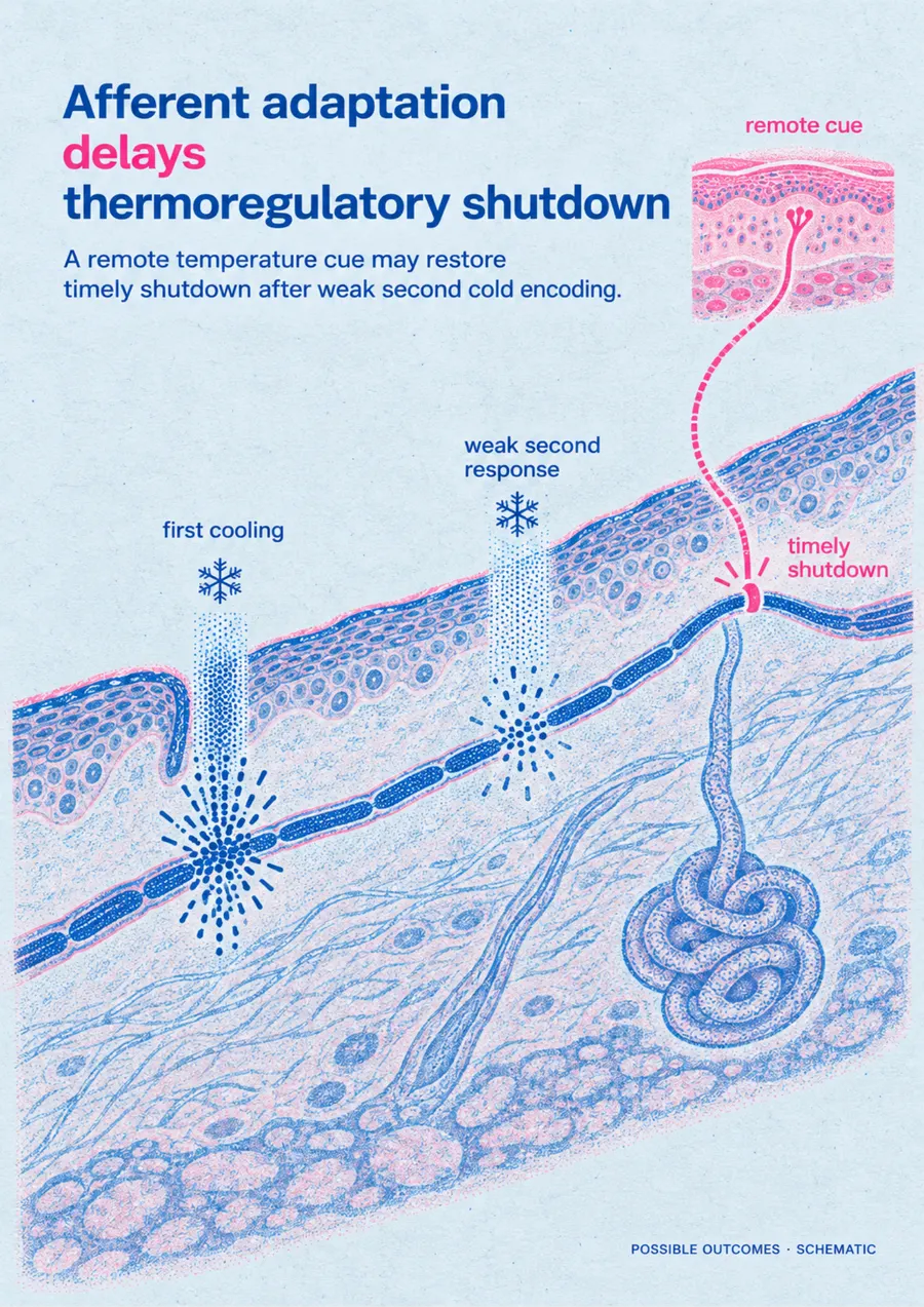 Poster: Afferent adaptation delays thermoregulatory shutdown