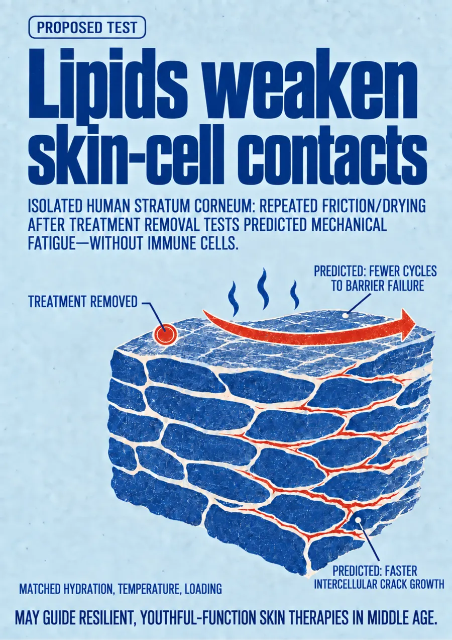 Poster: Lipids weaken skin-cell contacts