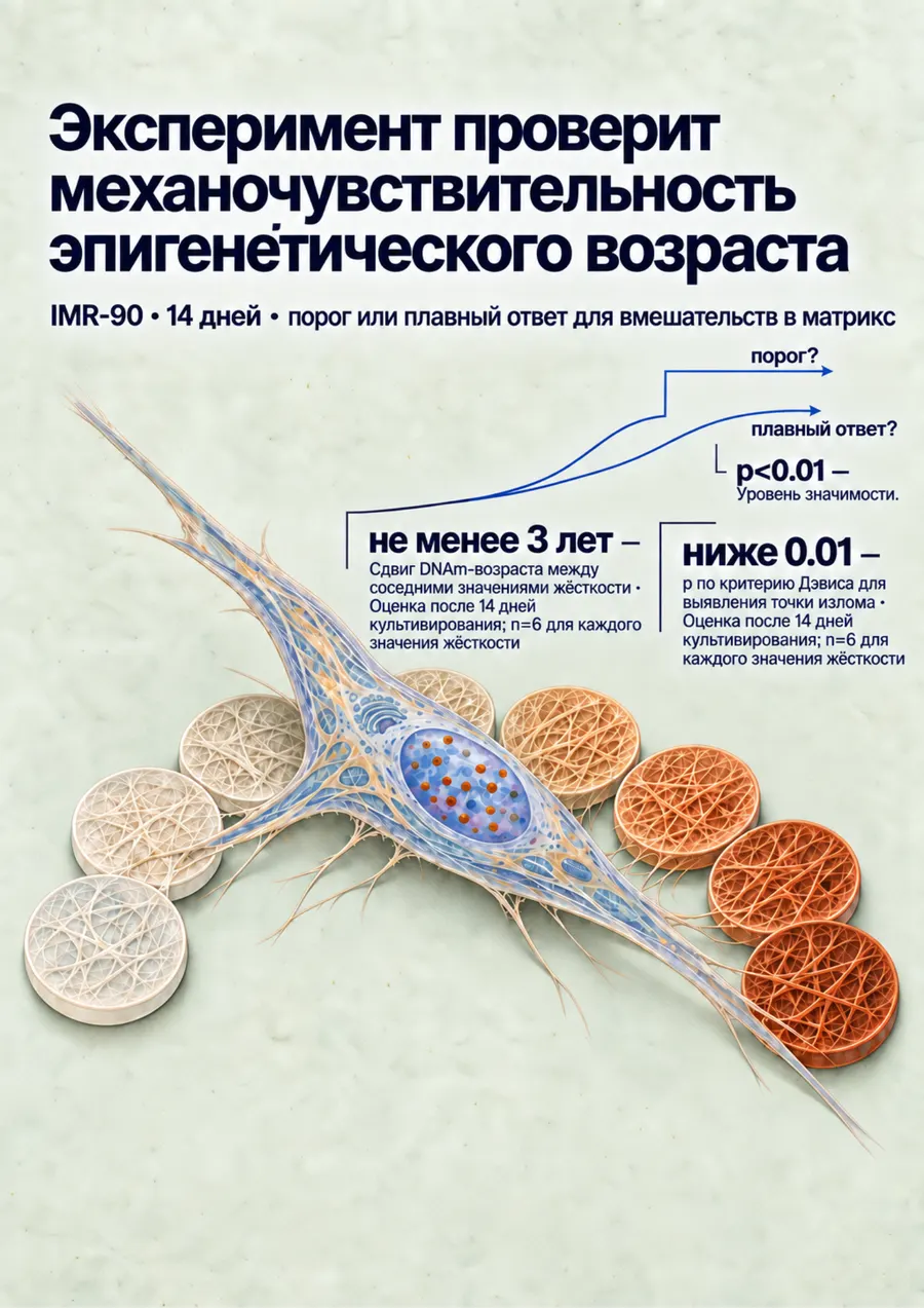 Постер: Эксперимент проверит механочувствительность эпигенетического возраста