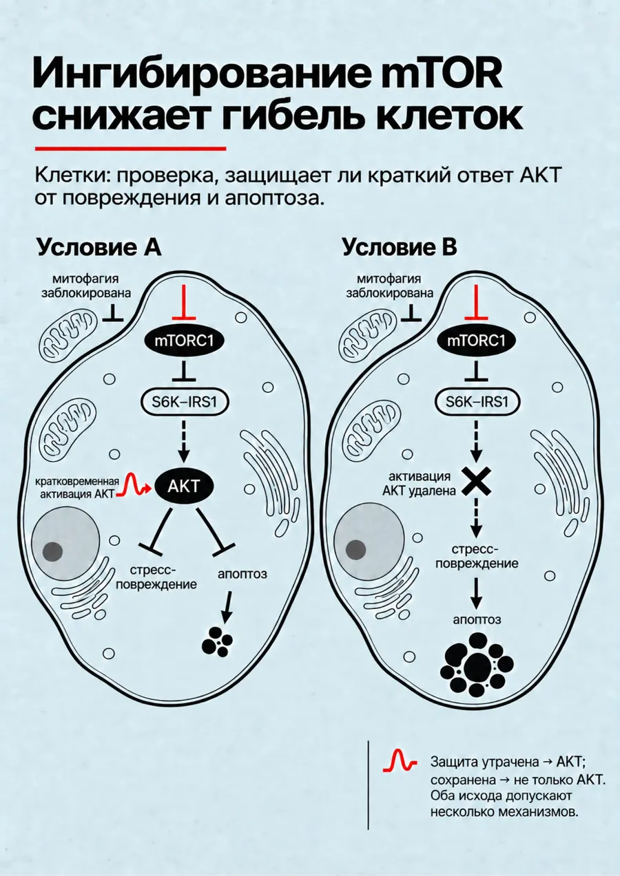 Постер: Ингибирование mTOR снижает гибель клеток