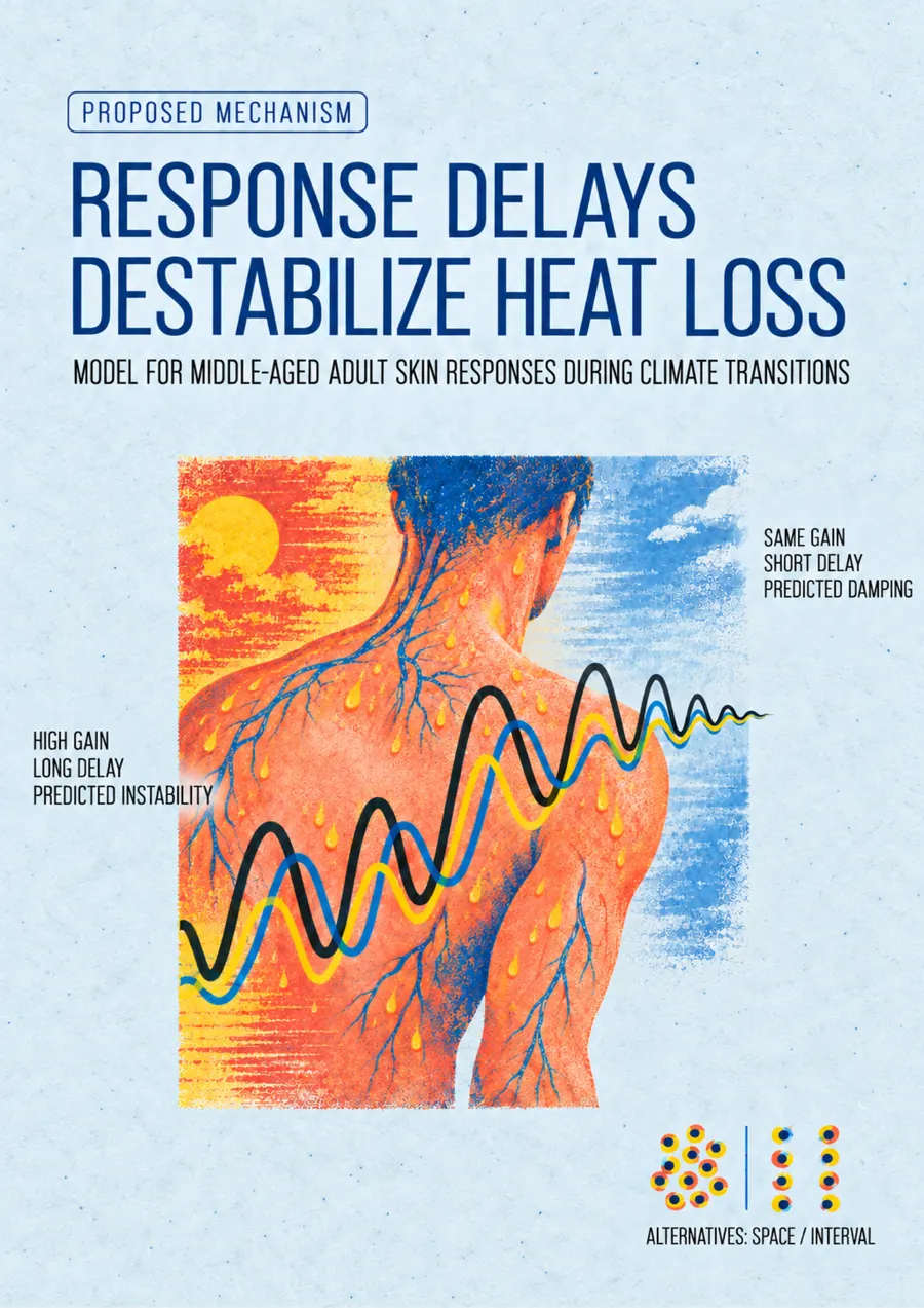 Poster: Response delays destabilize heat loss