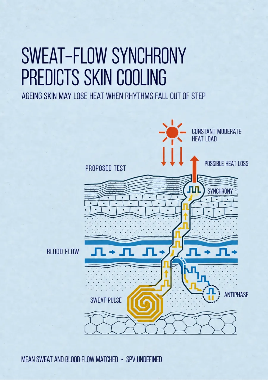 Poster: Sweat–flow synchrony predicts skin cooling
