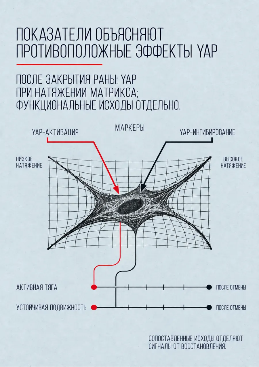 Постер: Показатели объясняют противоположные эффекты YAP